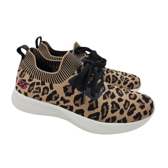 Skechers Bobs Leopard Print Troop Tiger Slip On Sneakers Shoes Women's Size 6.5 - Picture 1 of 13